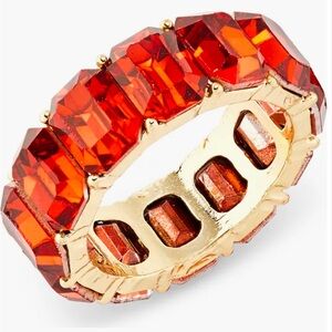 Emerald Cut Crystal Eternity Band Ring Cooper-Gold